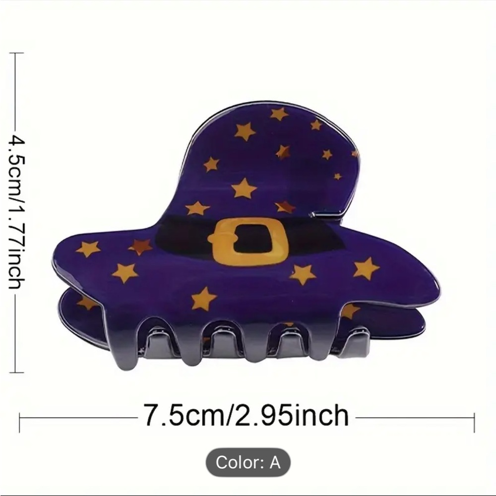 đź’– 3/$30 đź’– Purple Witch Hat Hair Claw - Picture 2 of 4